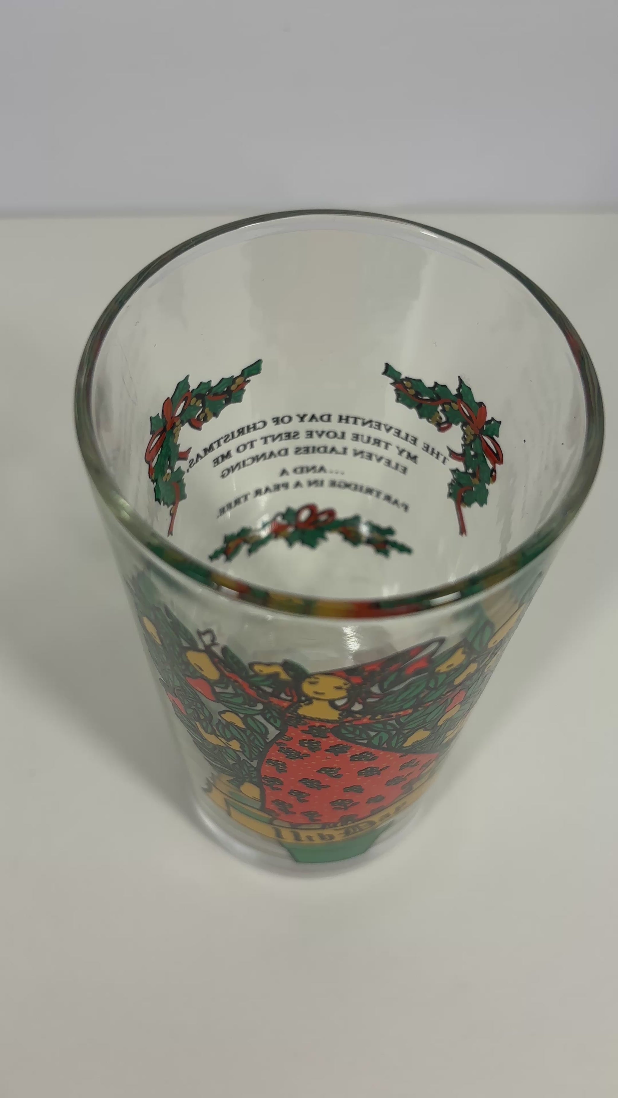 Indiana Glass 11th Day of Christmas Tumbler Glass