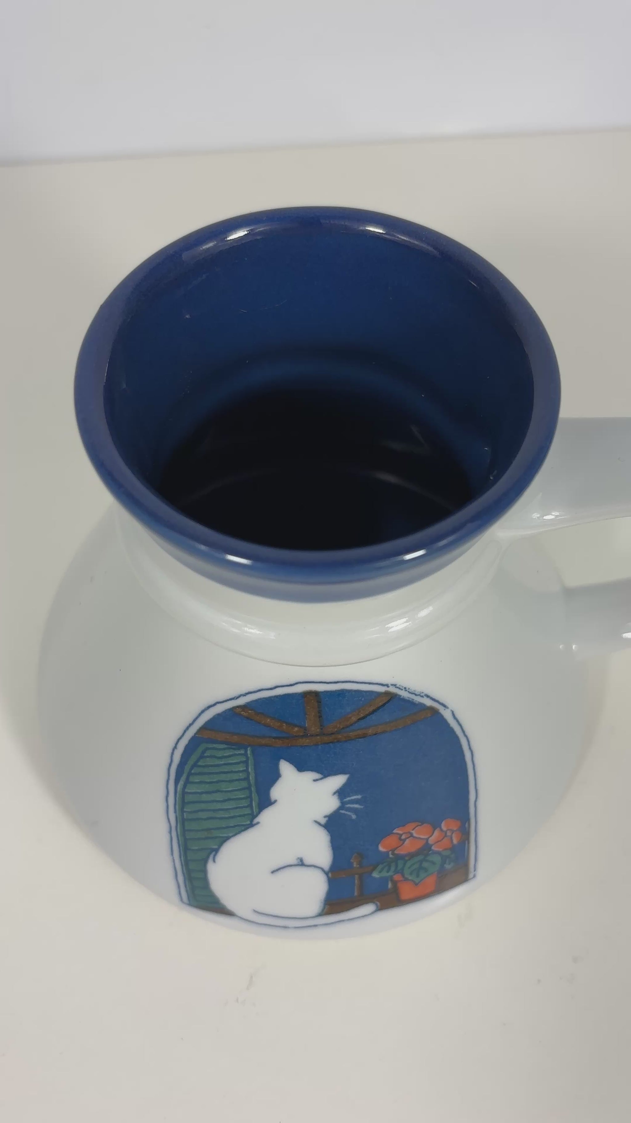 Otagiri Japan White Cat in Window Mug