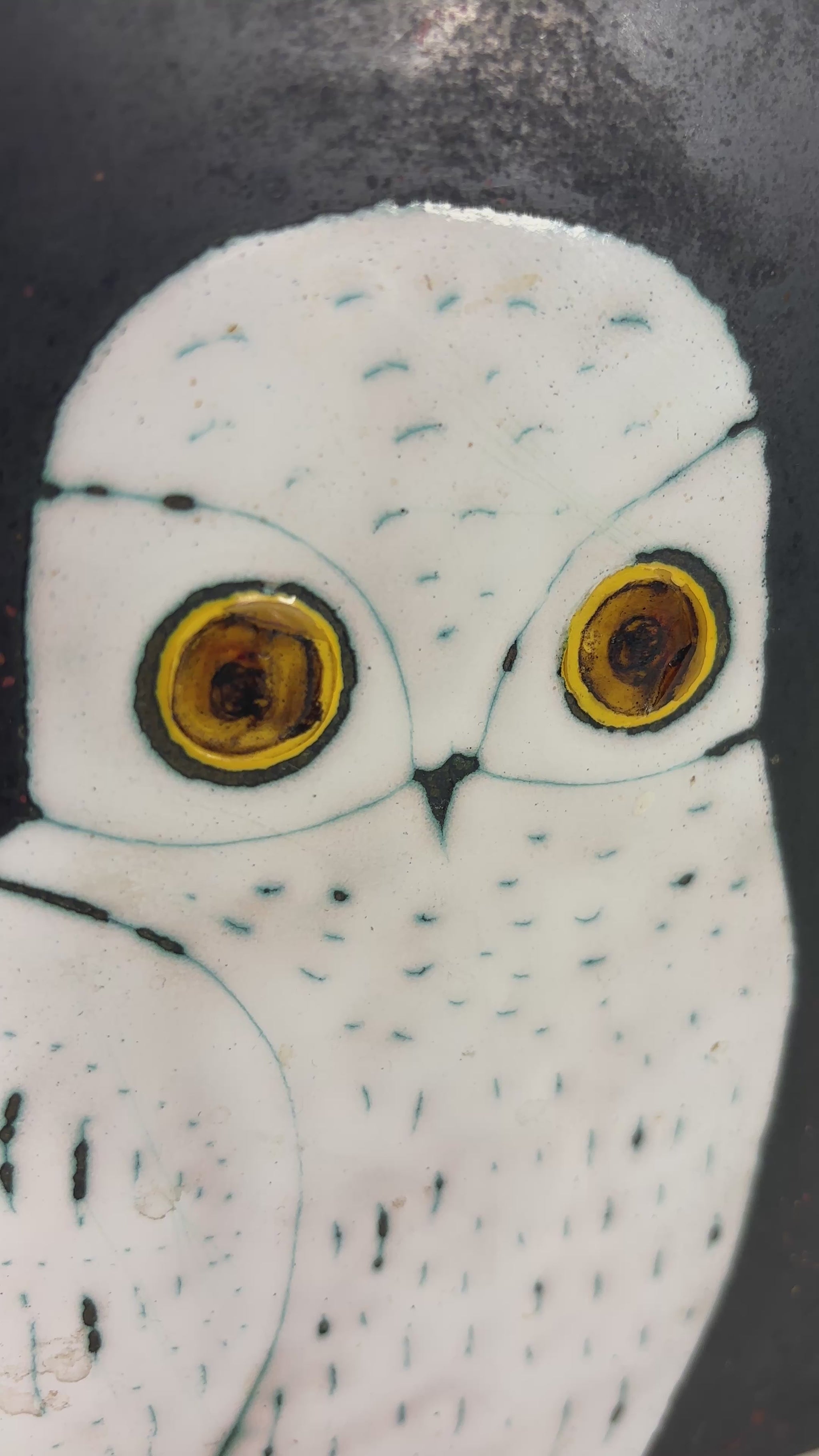 Mid Century Eren Owl Copper on Enamel Wall Hanging