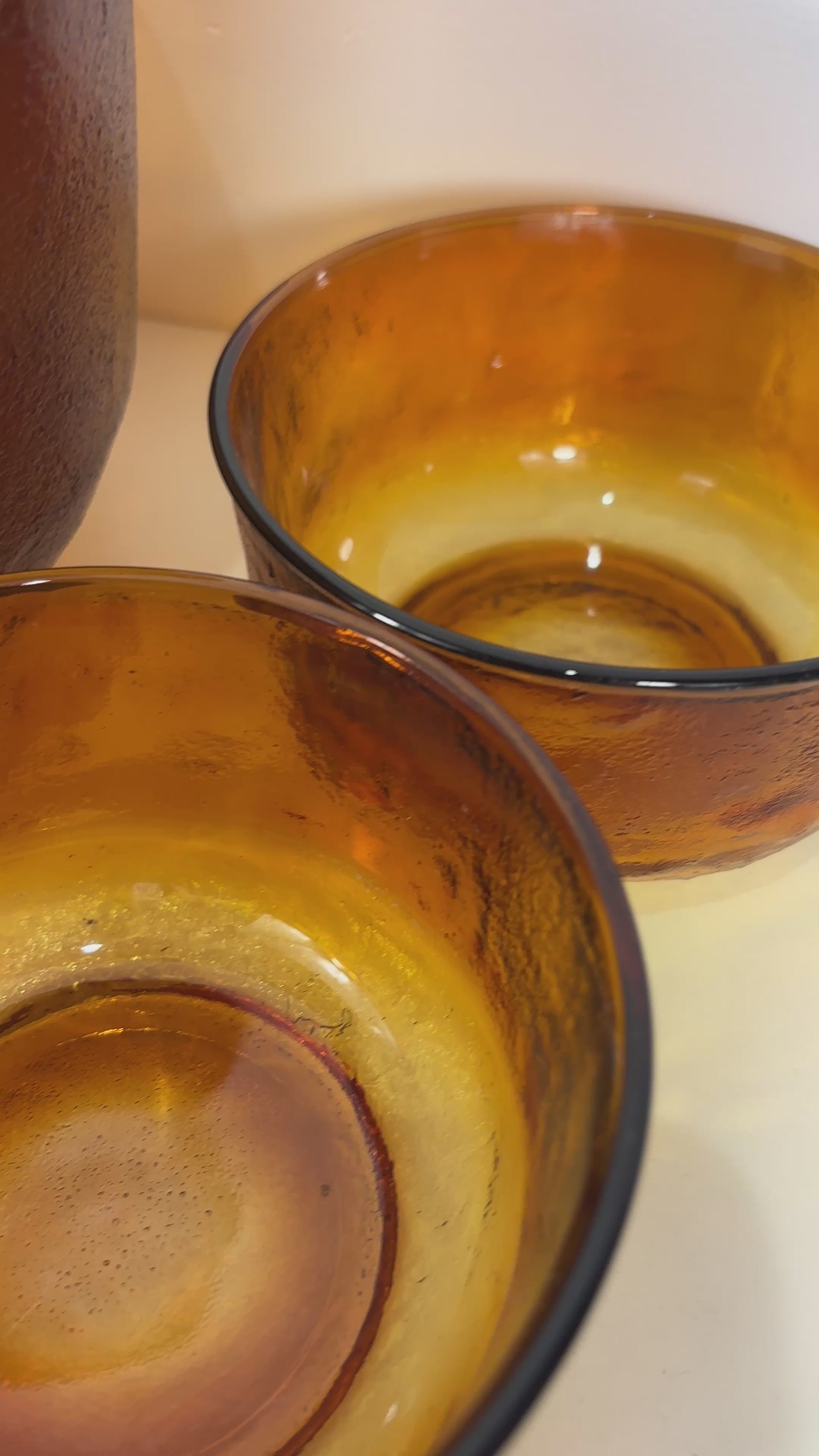 Arcoroc Sierra Amber Glass Bowl Set
