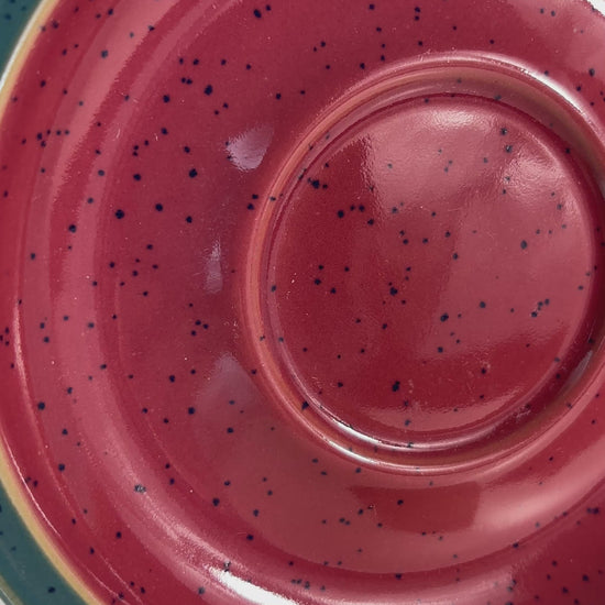 Denby Harlequin Classic Red and Green Saucer
