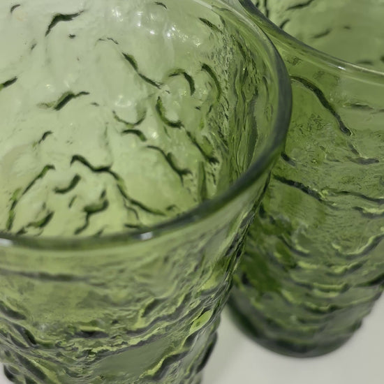 Anchor Hocking Lido Milano Avocado Green Tumbler Glass Set