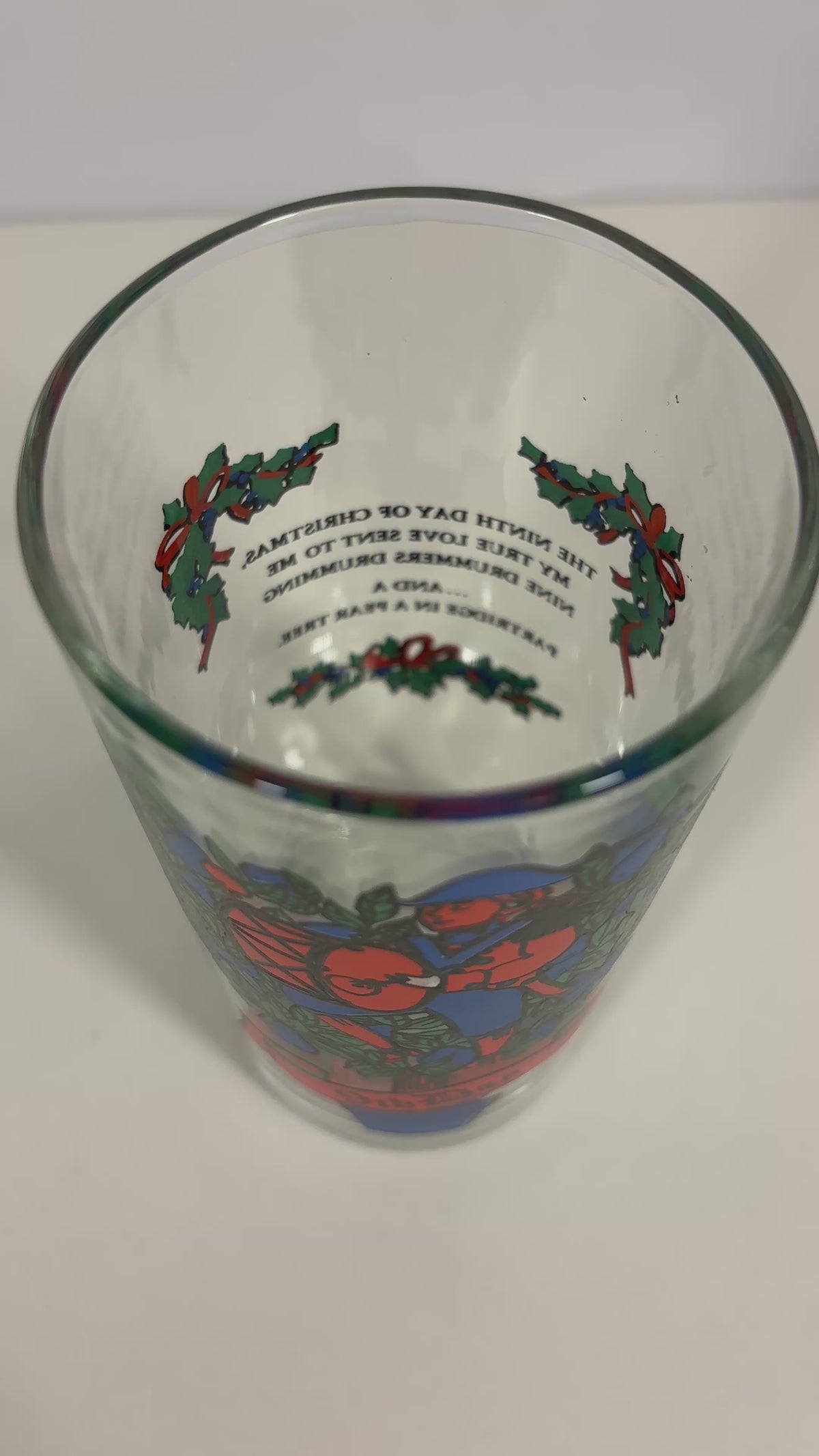 Indiana Glass 9th Day of Christmas Tumbler Glass