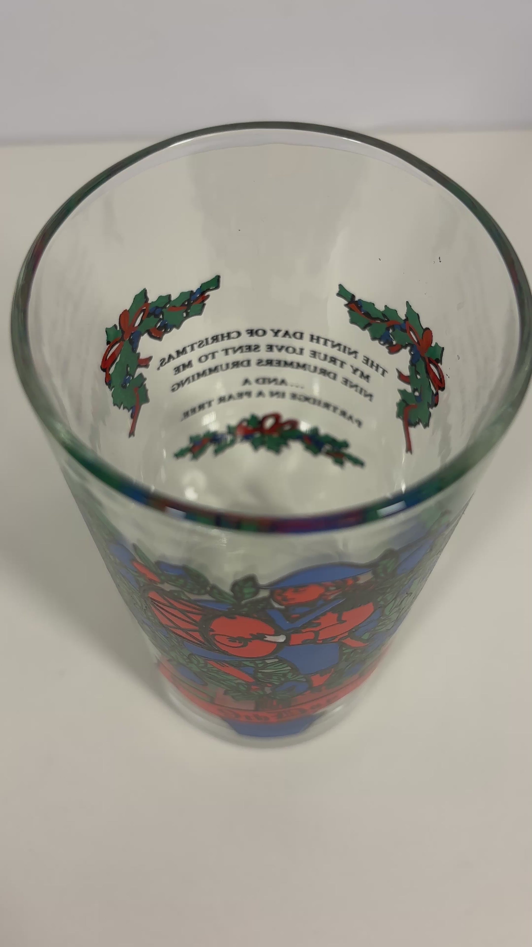 Indiana Glass 9th Day of Christmas Tumbler Glass