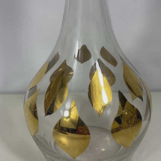 Vintage Genie Shaped Gold Leaf Theme Decanter