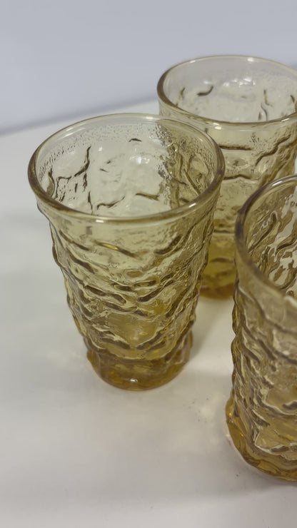 Anchor Hocking Lido Milano Honey Gold Tumbler Glass Set