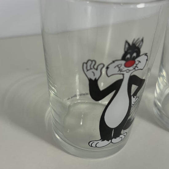 1989 Warner Bros Sylvester and Road Runner Glasses