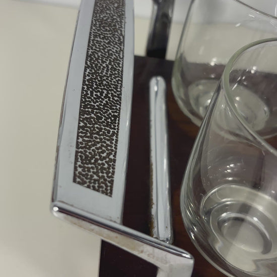 Vintage Eva Zeisel Teak Barware Glasses Set