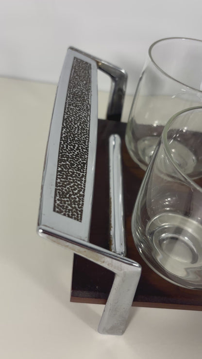 Vintage Eva Zeisel Teak Barware Glasses Set