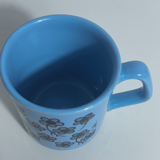 Kiln Craft Blue Flowers Retro Coffee Mug