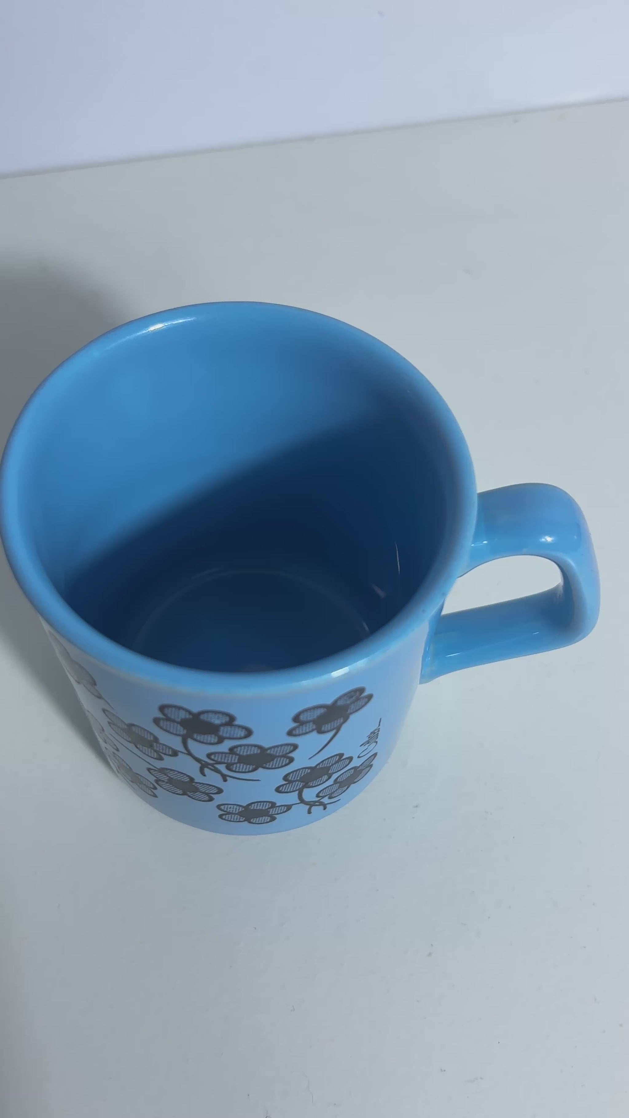 Kiln Craft Blue Flowers Retro Coffee Mug