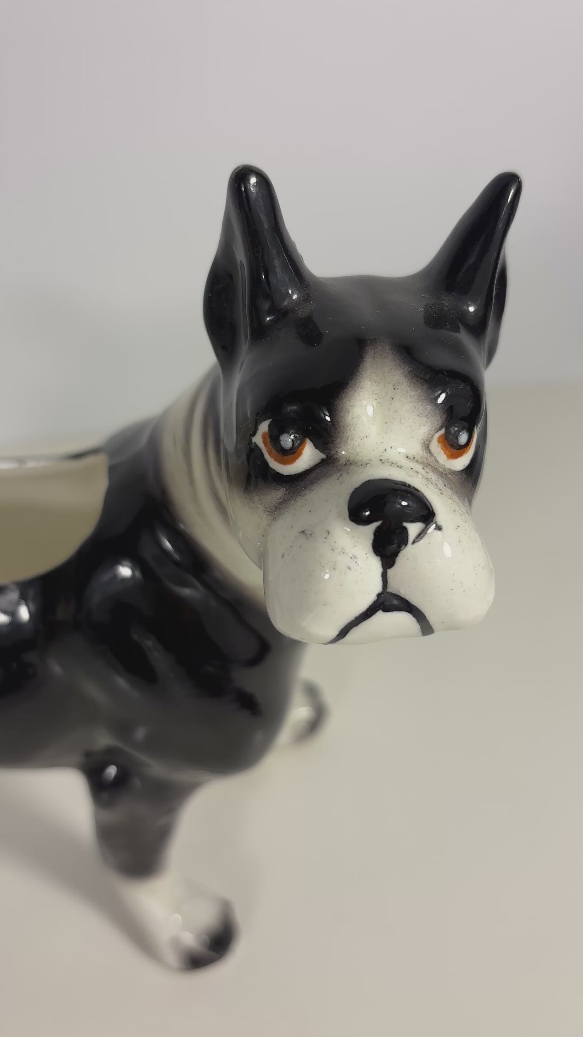 Vintage Rare Japan Boston Terrier Dog Planter