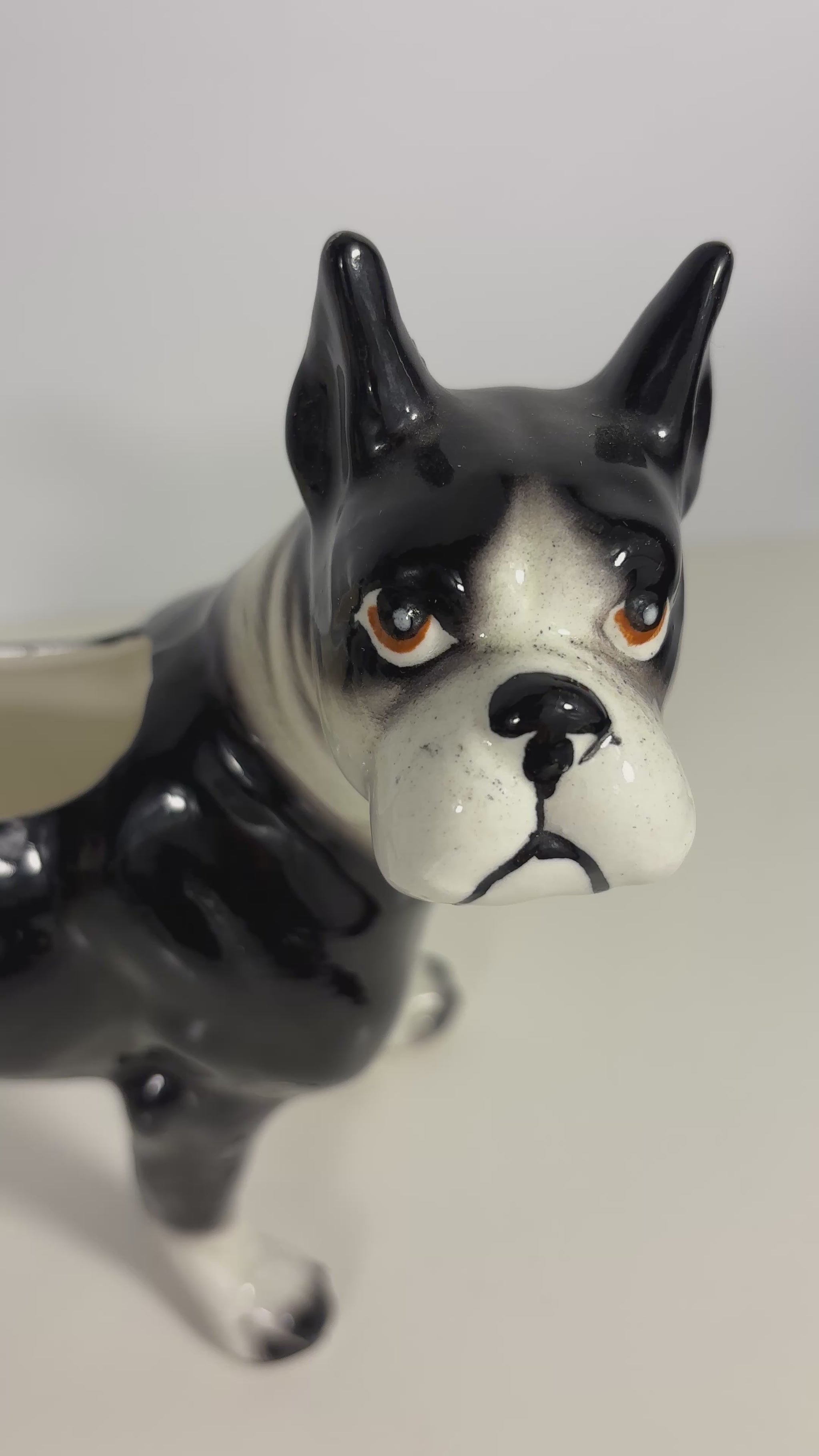 Vintage Rare Japan Boston Terrier Dog Planter