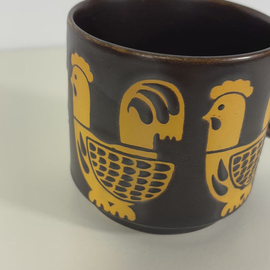 Royal Alma Brown and Orange Rooster Mug
