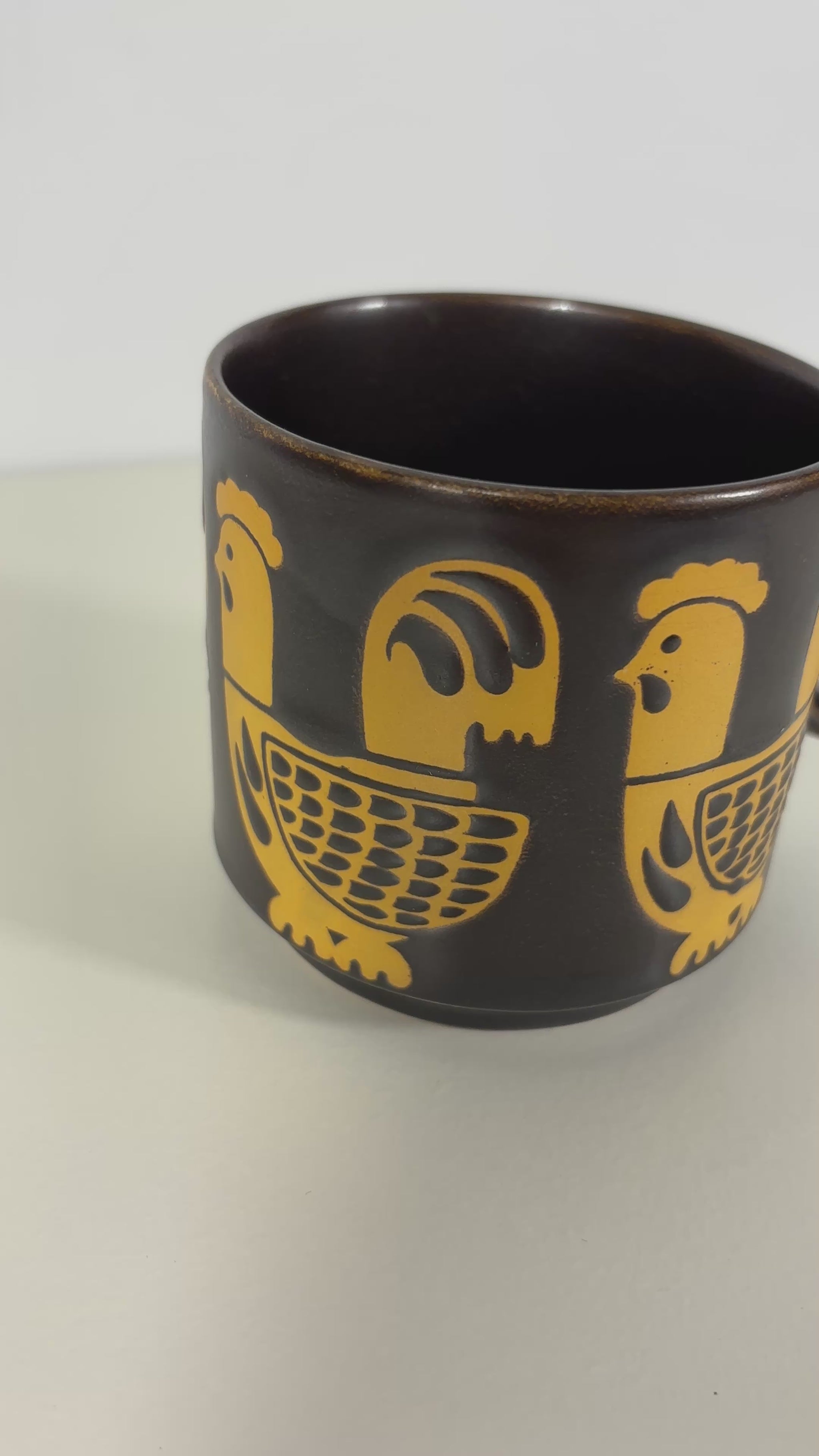 Royal Alma Brown and Orange Rooster Mug