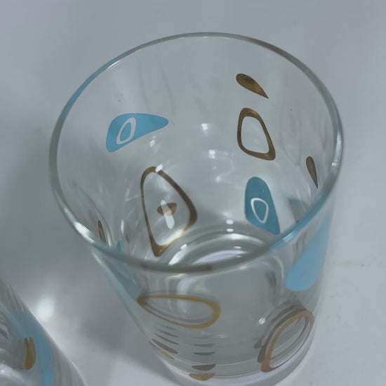 Federal Atomic Amoeba Boomerang Drink Glasses