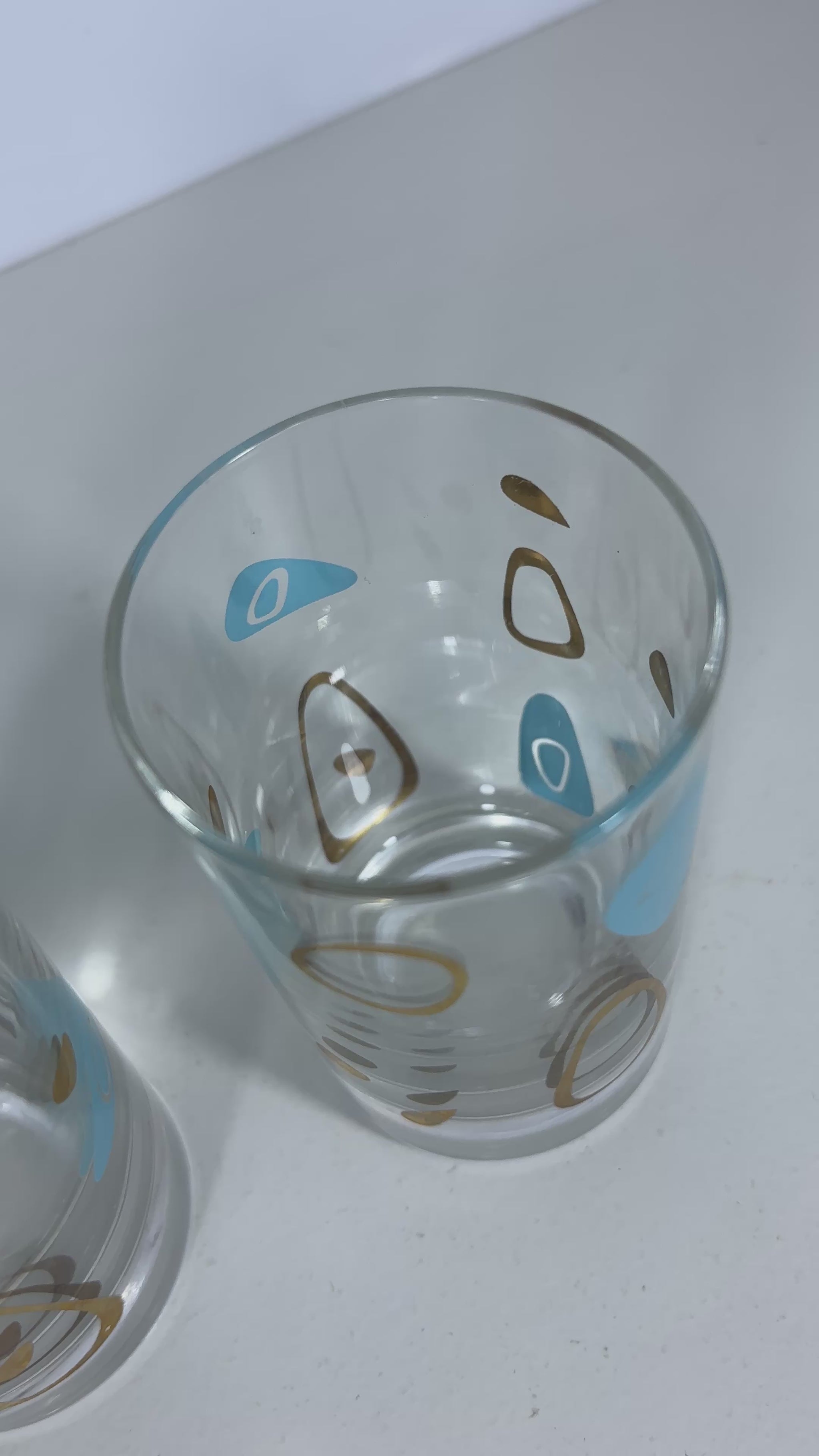 Federal Atomic Amoeba Boomerang Drink Glasses