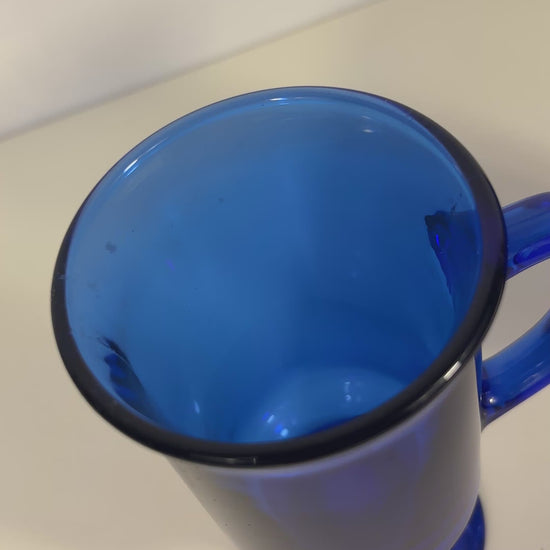 Anchor Hocking Cobalt Blue Footed Mug Set