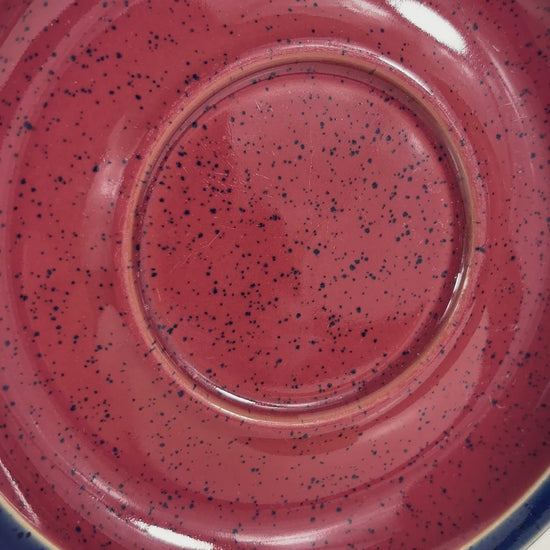 Denby Harlequin Red and Blue Saucers