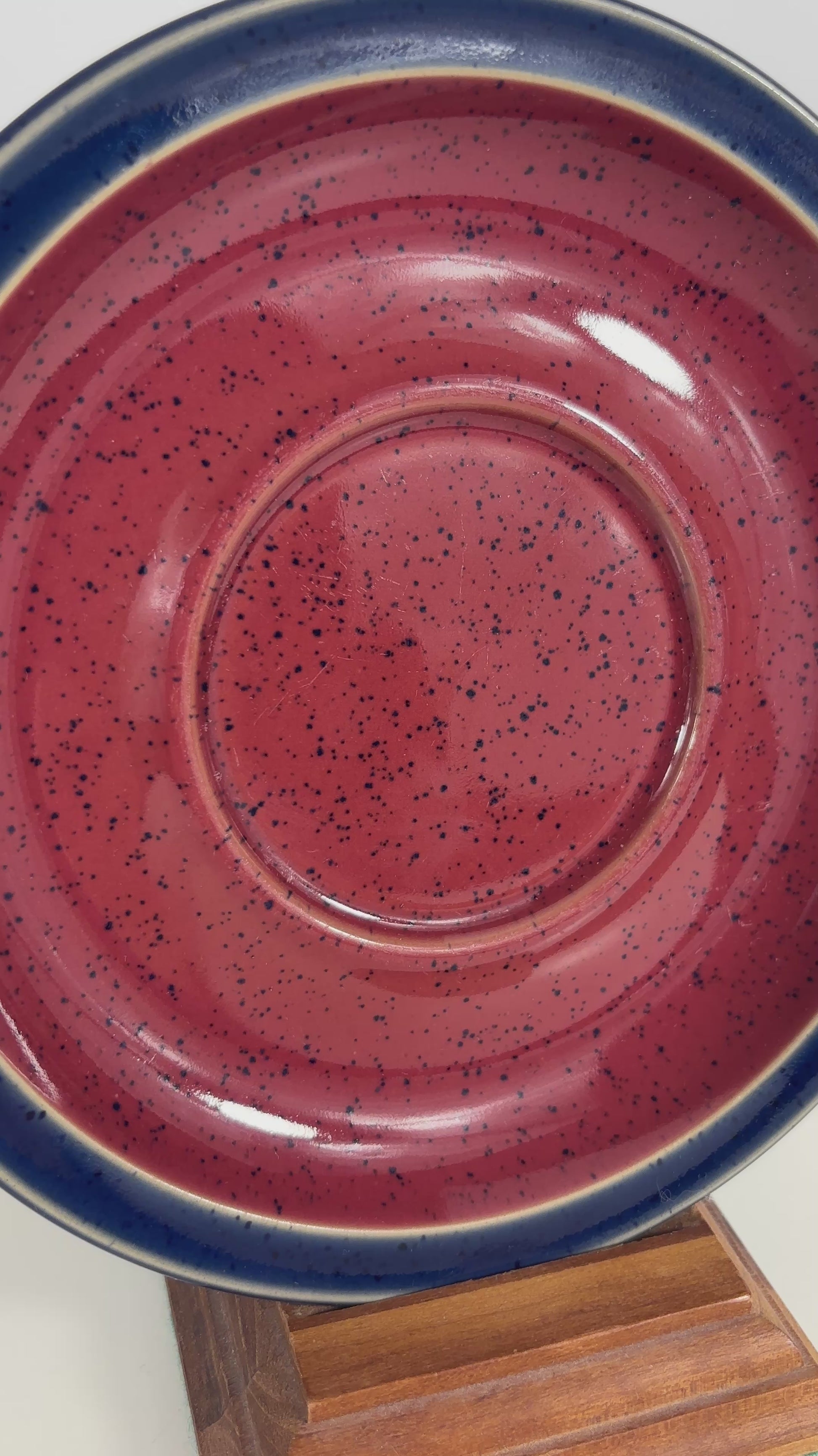 Denby Harlequin Red and Blue Saucers