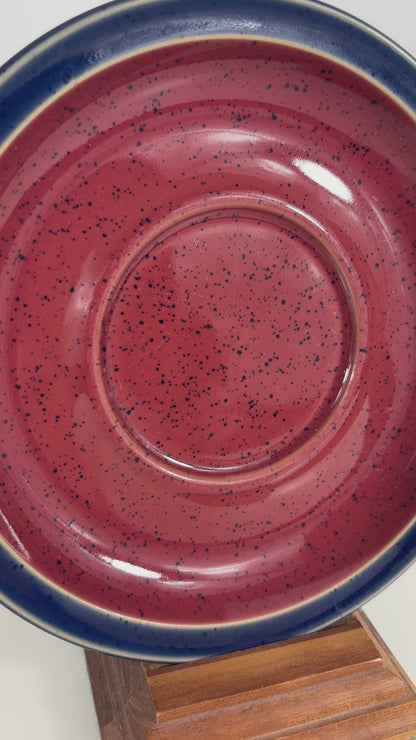 Denby Harlequin Red and Blue Saucers