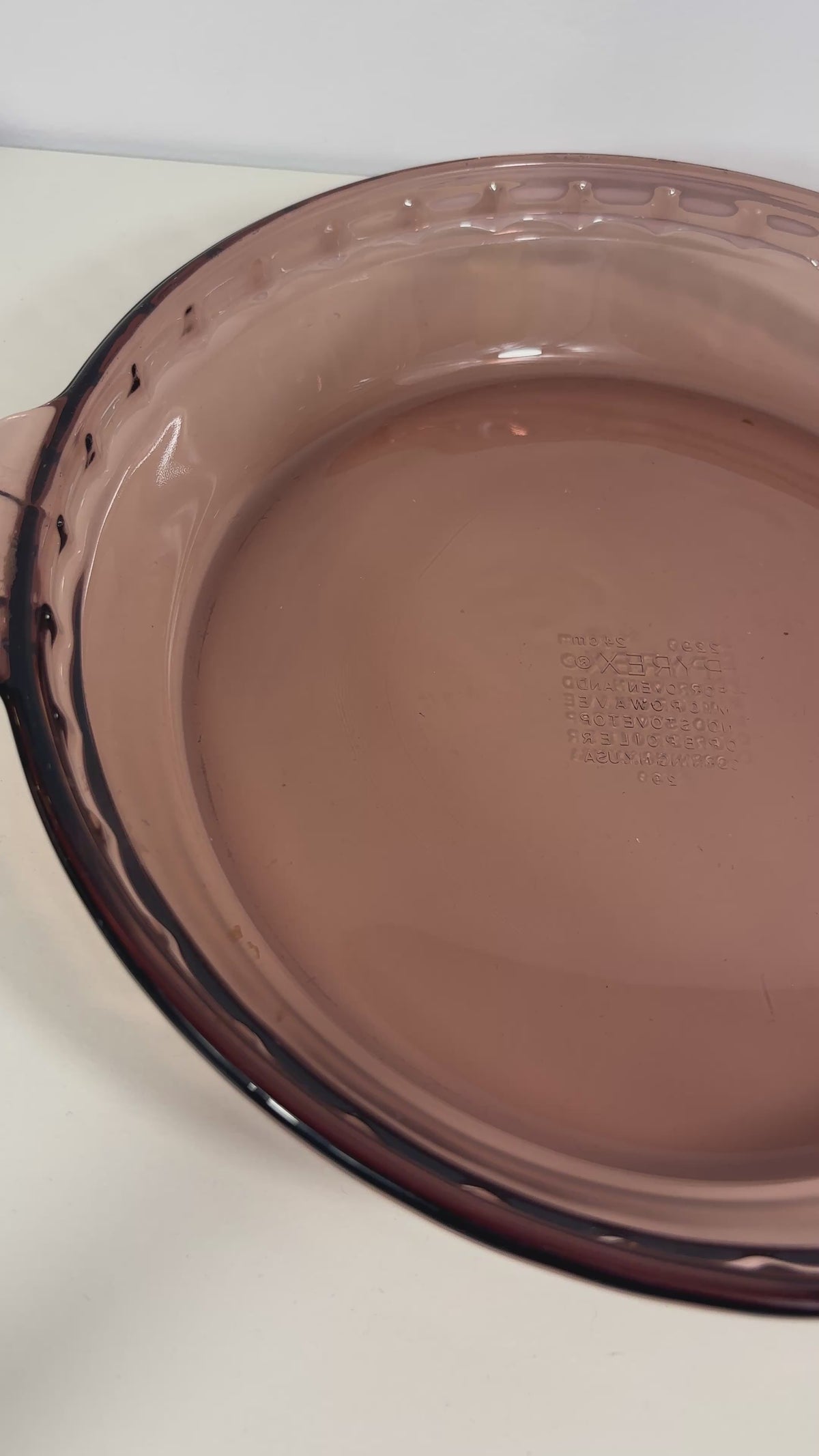 Pyrex Cranberry Deep Dish Glass Pie Plate