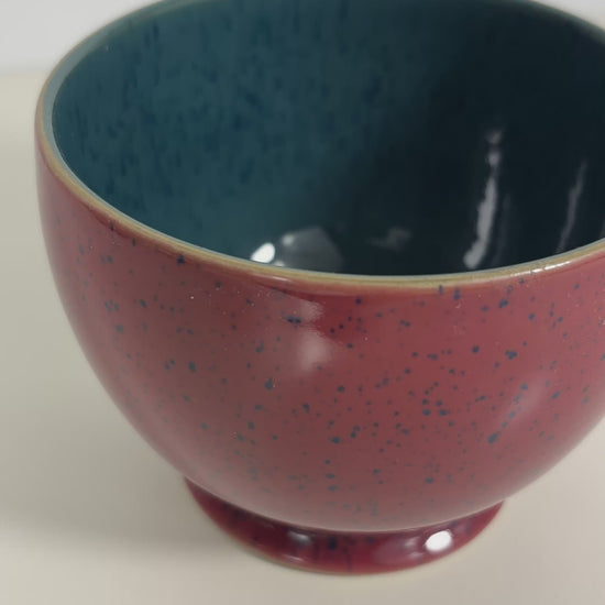 Denby Harlequin Red and Green Breakfast Teacups