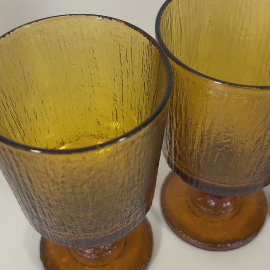Ravenhead Siesta Amber Wine Glass Goblet Set