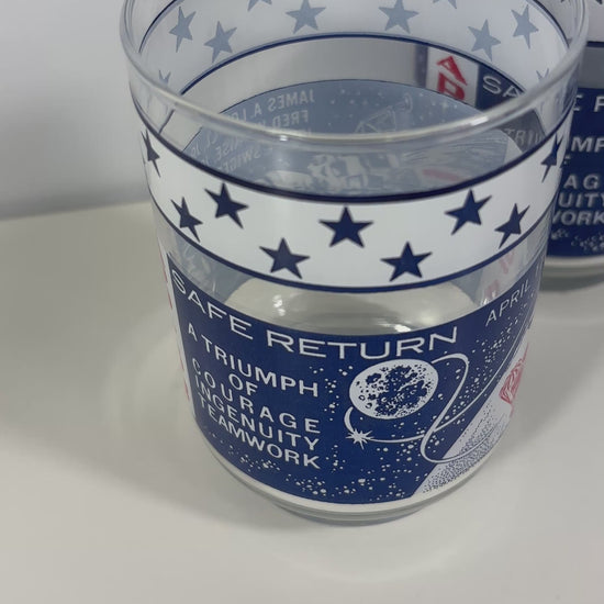 1970 Libbey NASA Apollo 13 Safe Return Glass Set