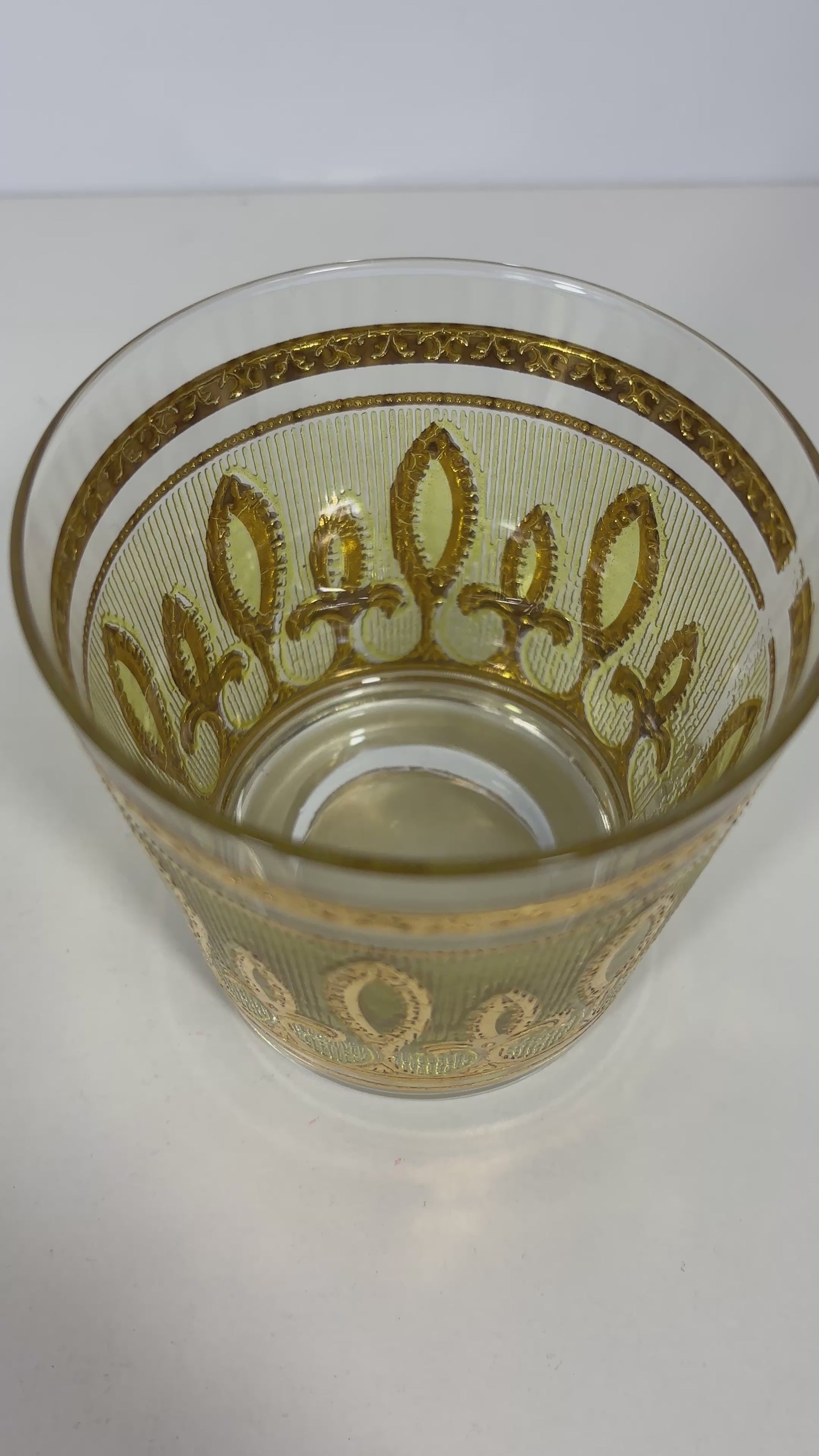 Culver Fleur de Lis Lowball Glass