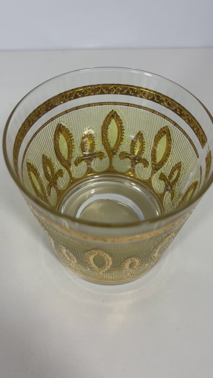 Culver Fleur de Lis Lowball Glass