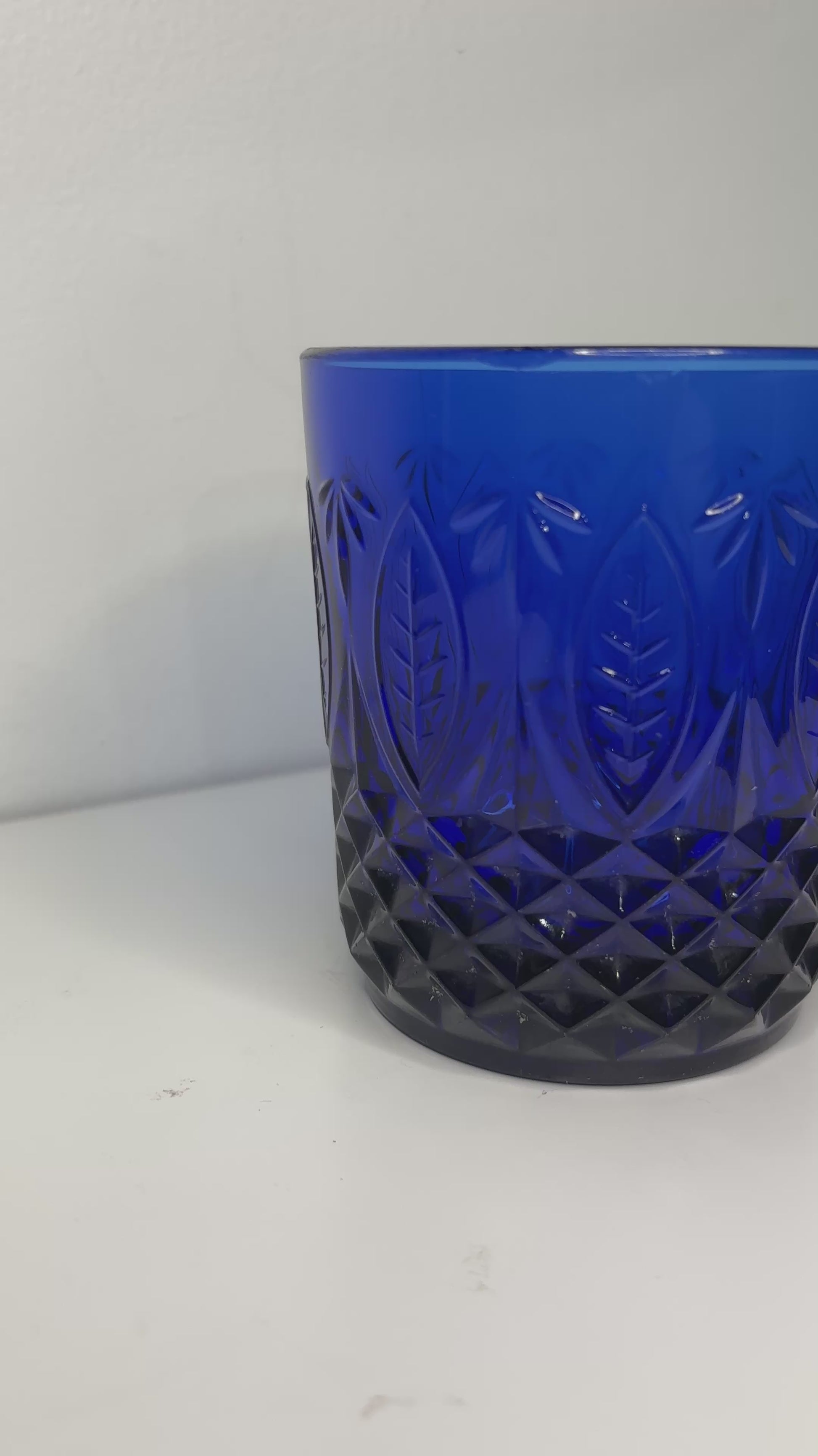 Avon Royal Sapphire Cobalt Blue Old Fashioned Glass