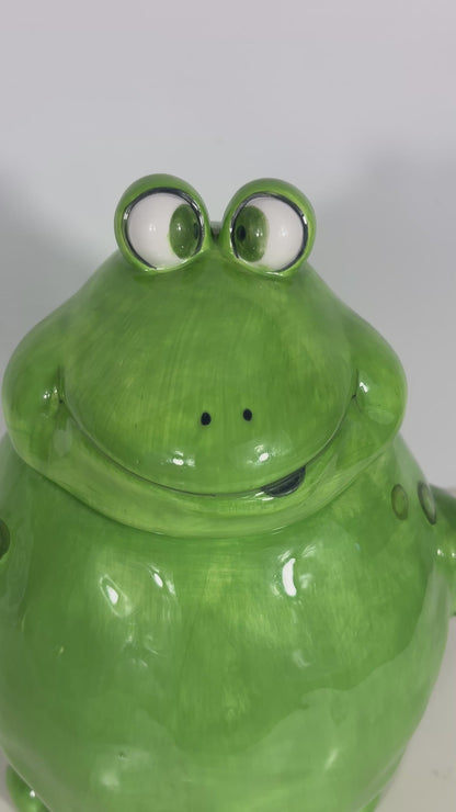 Bella Casa by Ganz Cross Eyed Frog Cookie Jar