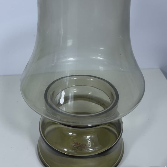 Vintage Dansk Glass Hurricane Lamp Candle Holder