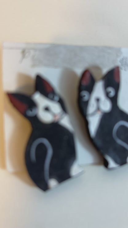 Boston Terrier Shaped Vintage Earrings