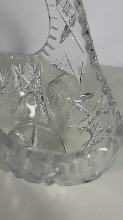 Bohemia Pinwheel Star Hand Cut Crystal Basket