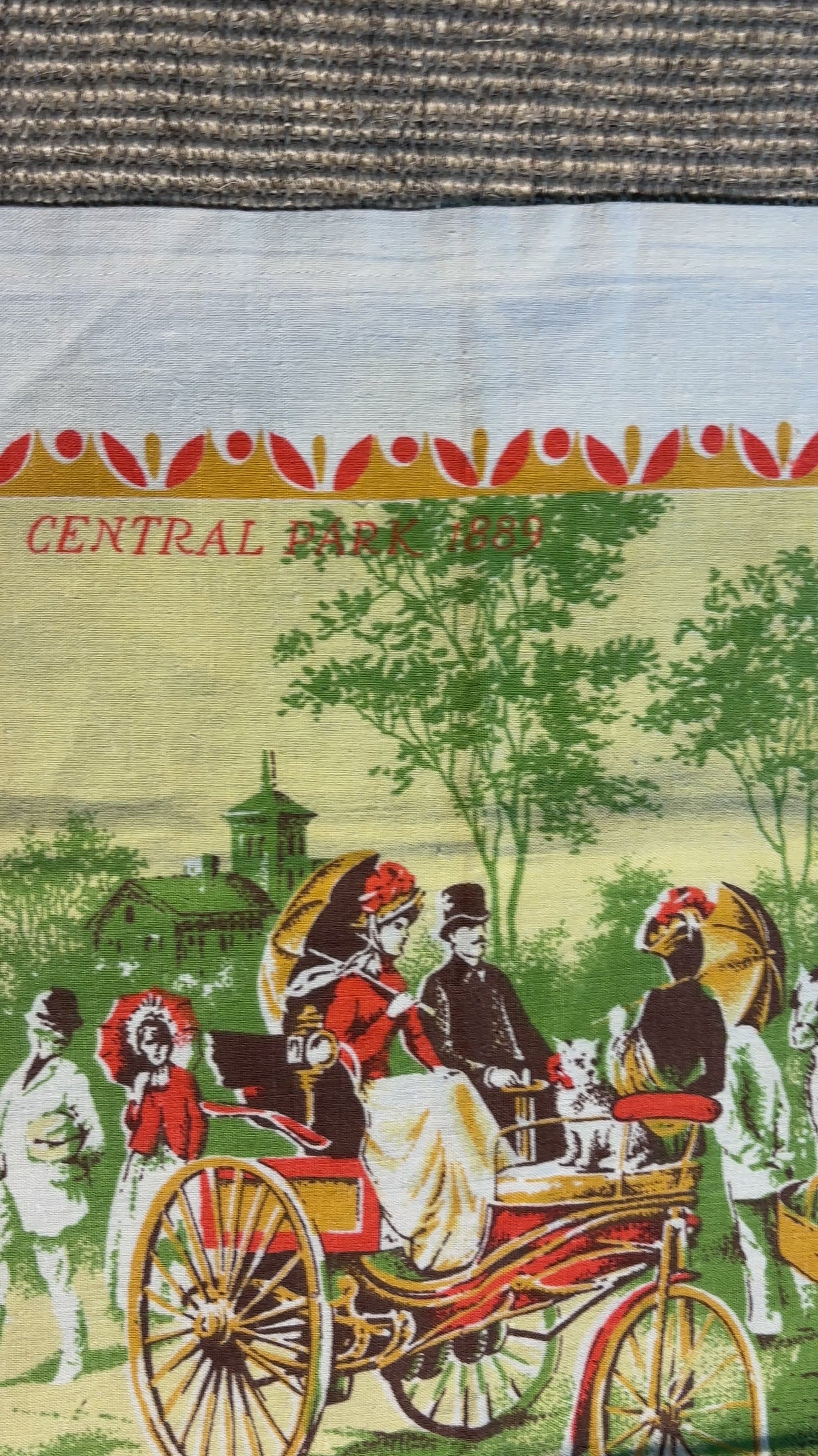 1973 Central Park in 1889 Calendar Cotton Tea Towel