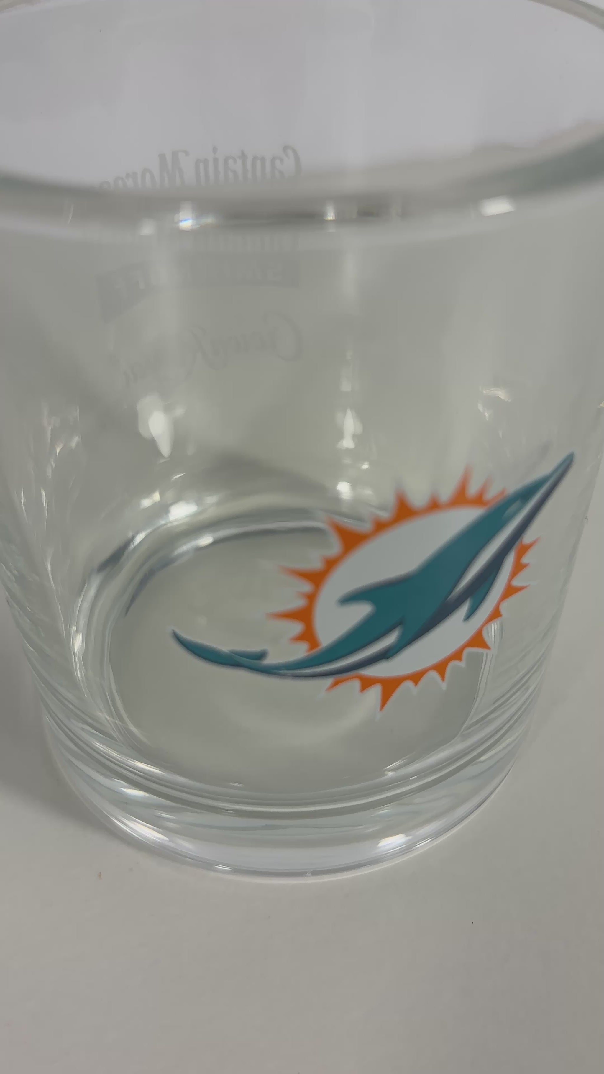 Captain Morgan Smirnoff Miami Dolphins Rock Glass