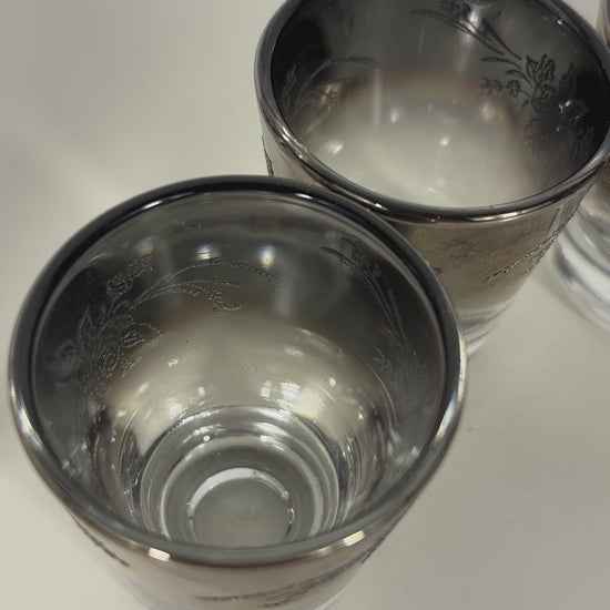 Vitreon Queens Lustreware Silver Fade Shot Glass Set