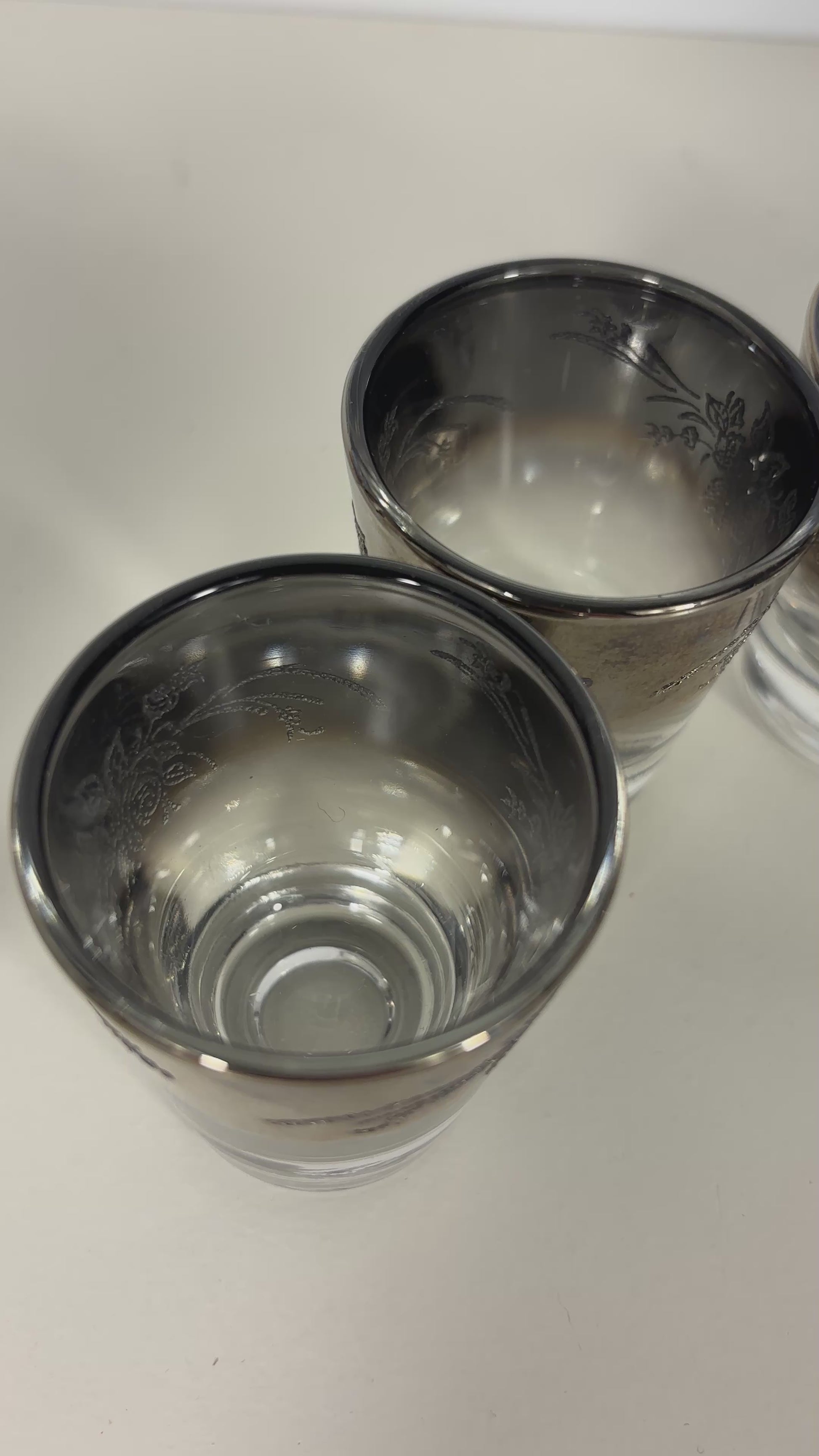 Vitreon Queens Lustreware Silver Fade Shot Glass Set