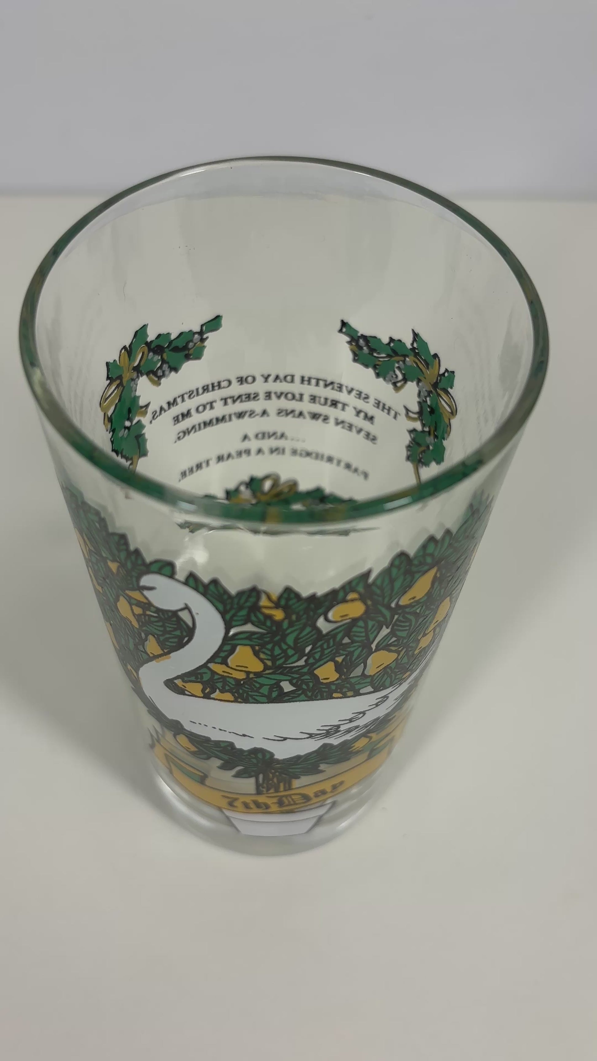 Indiana Glass 7th Day of Christmas Tumbler Glass