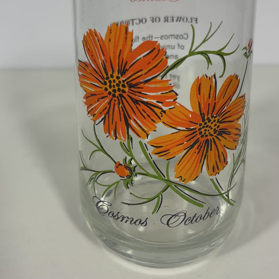Dominion Glass Cosmos October Flower of the Month Glass Tumbler