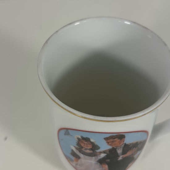 1982 Norman Rockwell Collection Young Love Couple Mug