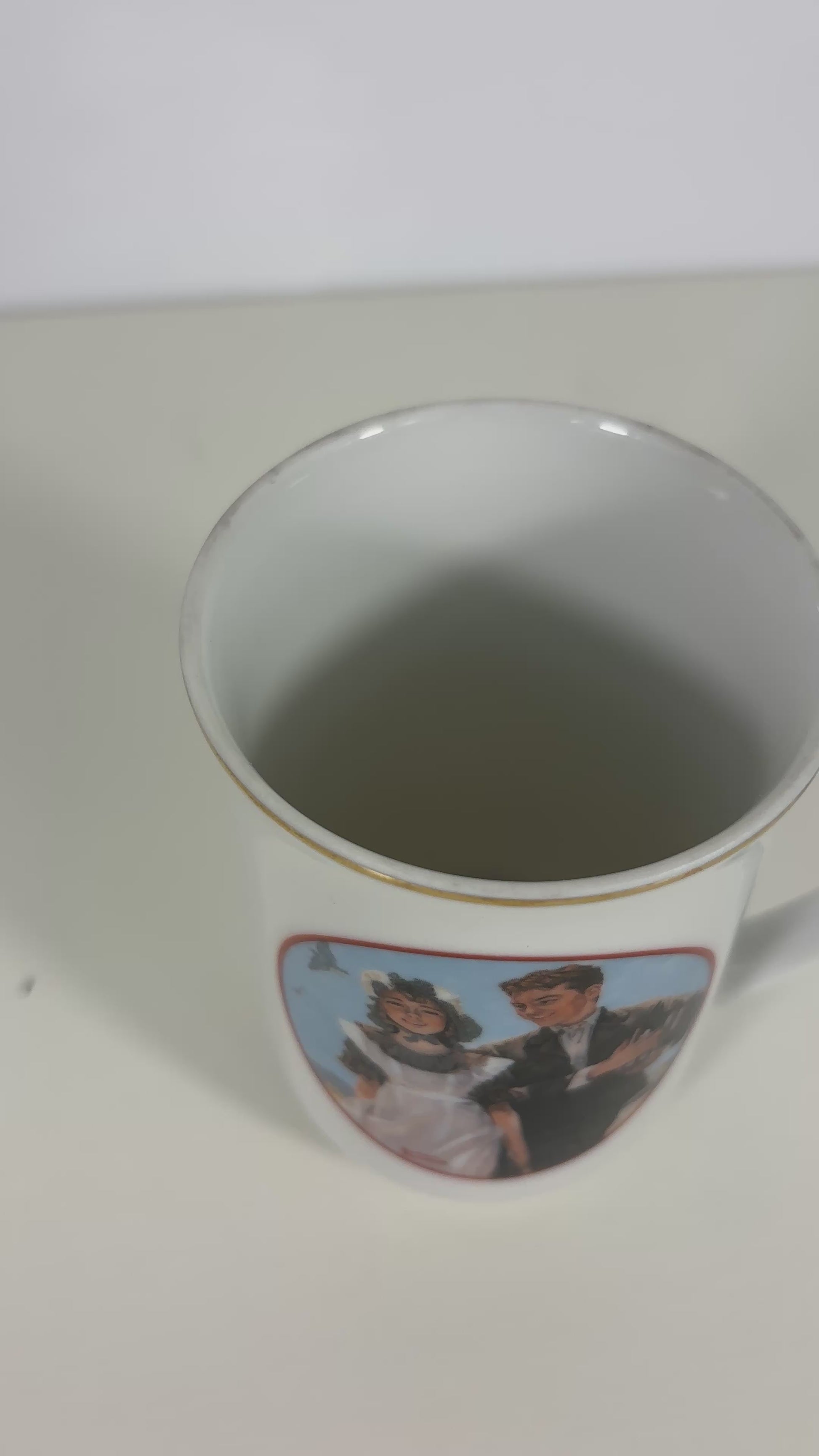 1982 Norman Rockwell Collection Young Love Couple Mug