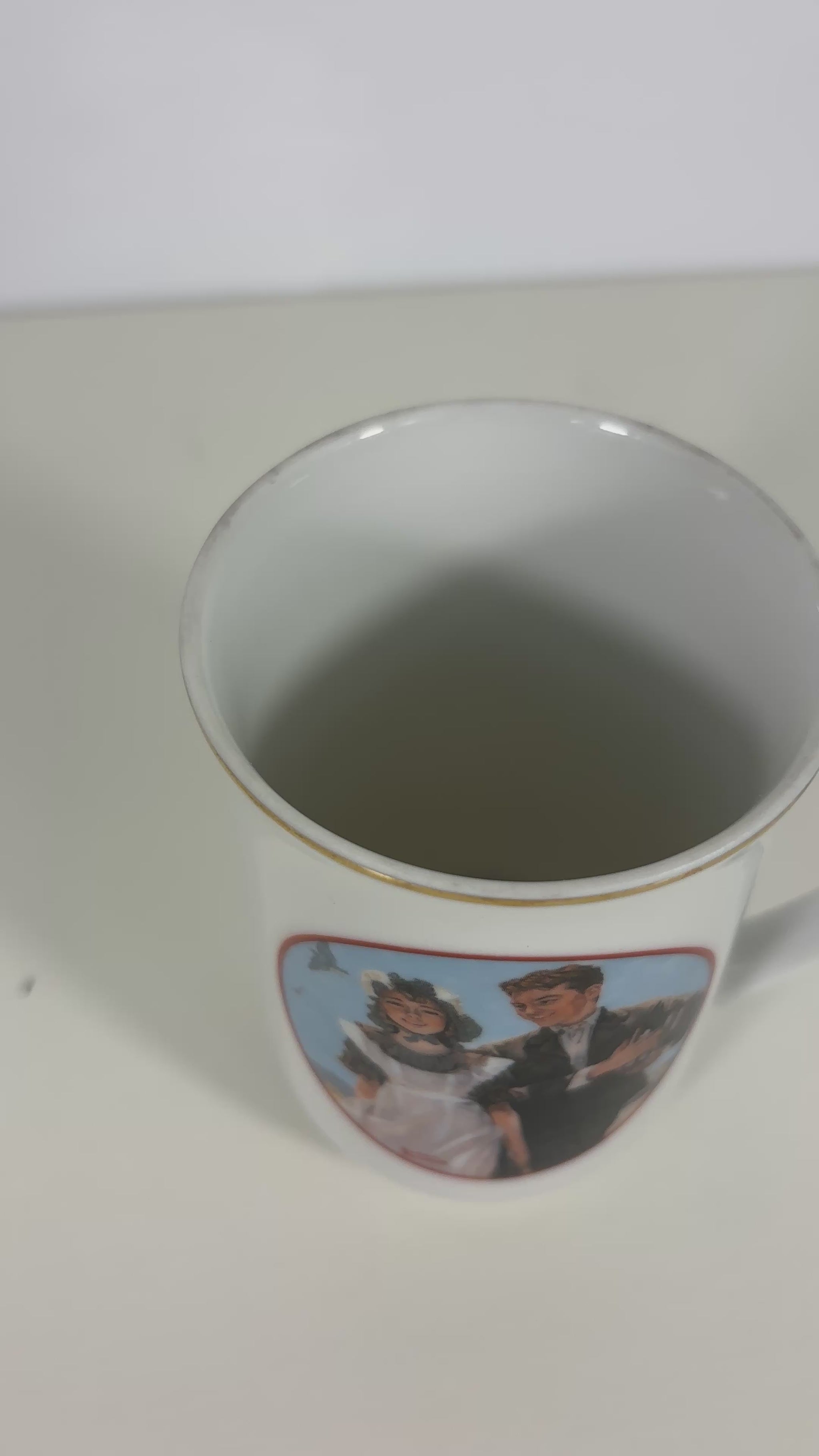 1982 Norman Rockwell Collection Young Love Couple Mug