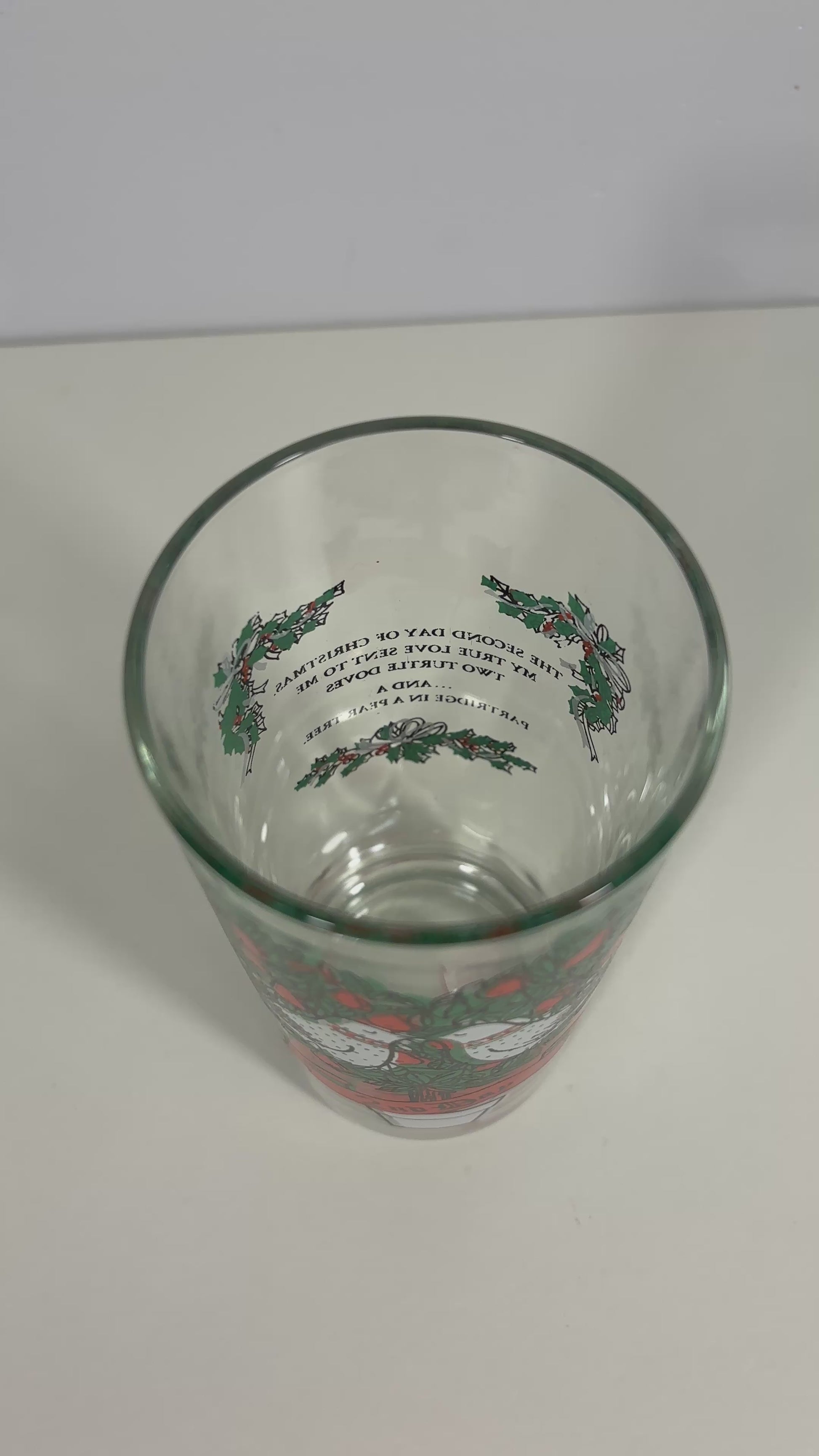 Indiana Glass 2nd Day of Christmas Tumbler Glass