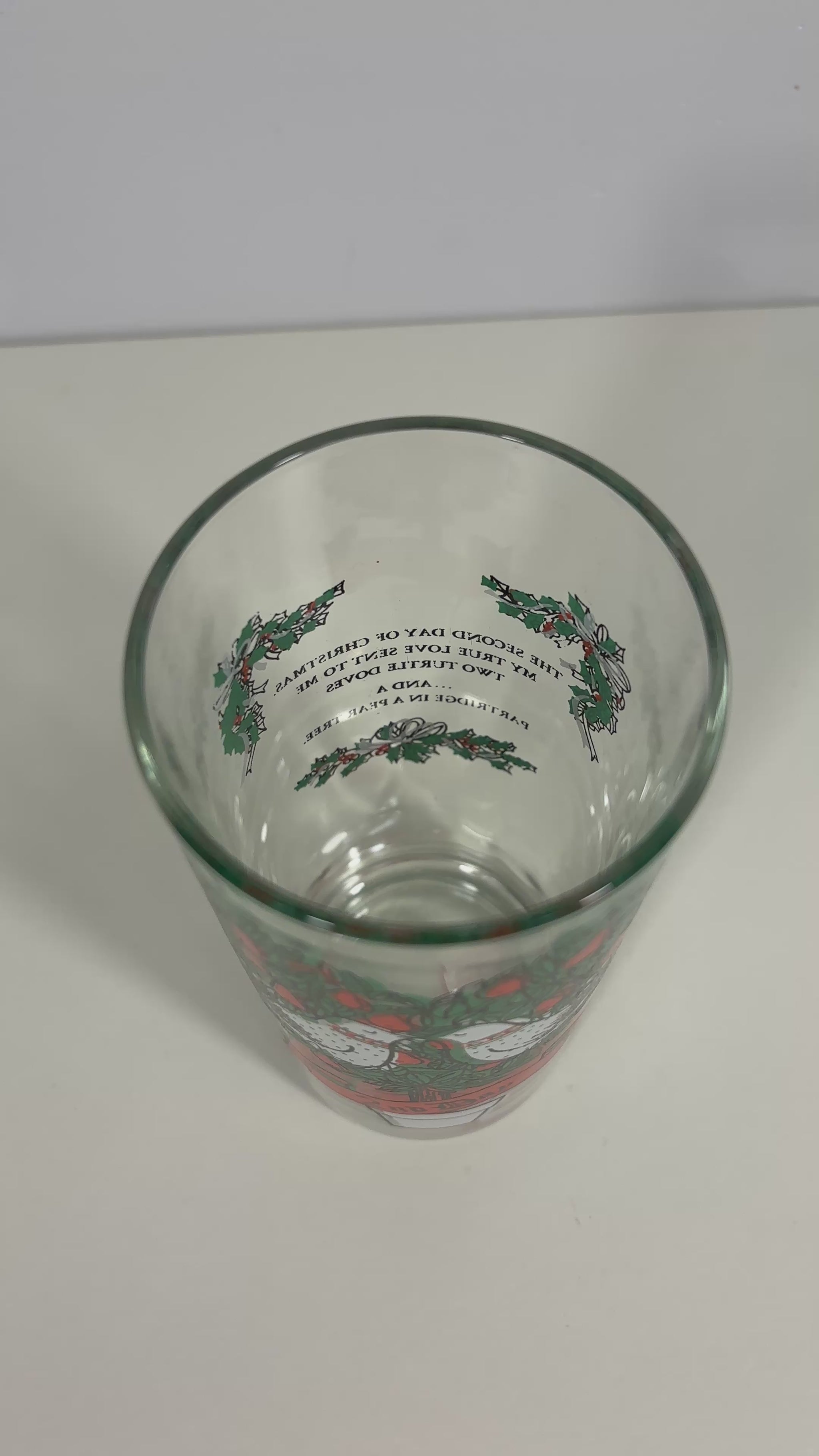 Indiana Glass 2nd Day of Christmas Tumbler Glass