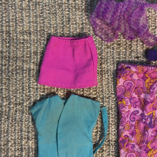 Lot of Vintage Barbie Doll and Various Doll Clothes