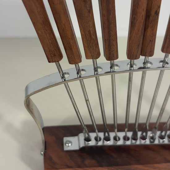 Mid Century Rosewood Cocktail Fork Set