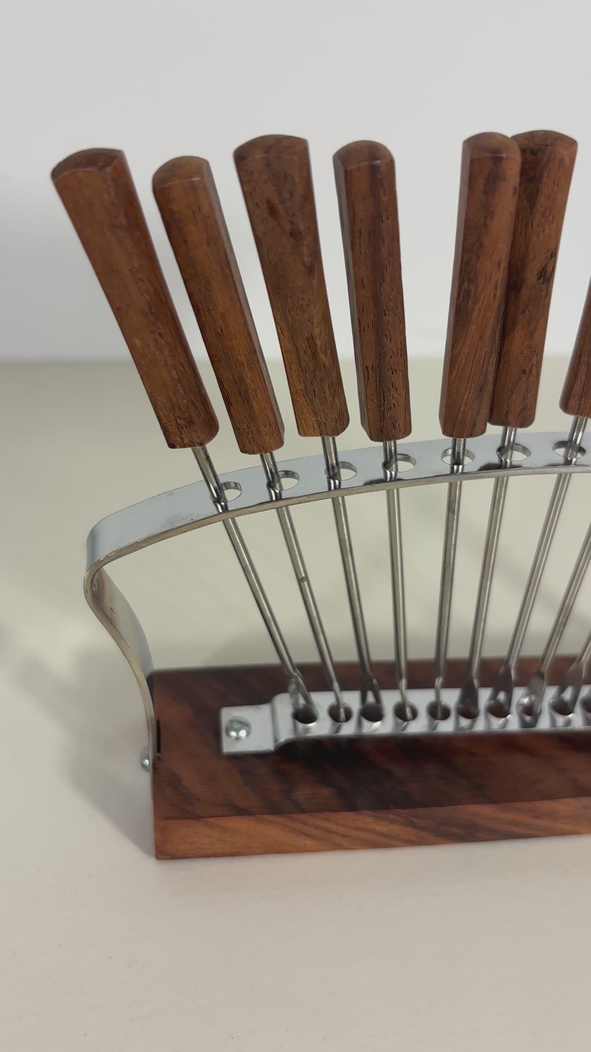 Mid Century Rosewood Cocktail Fork Set